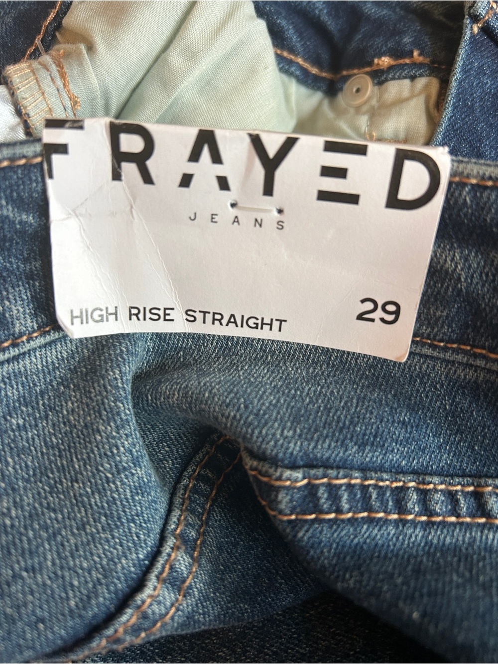 NWT ! Brand: FRAYED Women's High Rise Straight Leg Jeans, Color: Litany, Size 29 - Picture 10 of 13